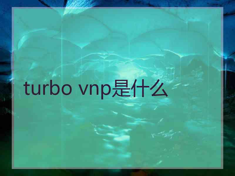 turbo vnp是什么