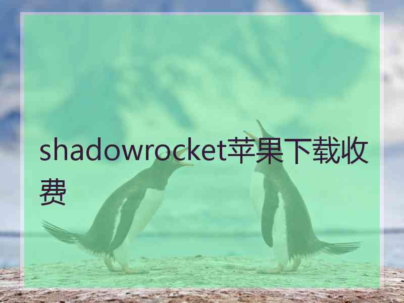 shadowrocket苹果下载收费